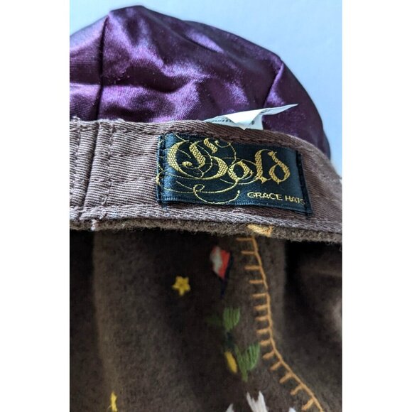 Lot Of Two Flat Newsboy Cap Beret Hat Scally Ivy Gatsby Embroidery Lined Size M - Picture 7 of 8